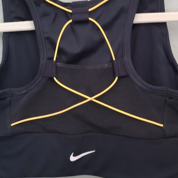 Nike Black With Yellow Cording Compression Style Dri Fit Sports Bra XS - Picture 5 of 10